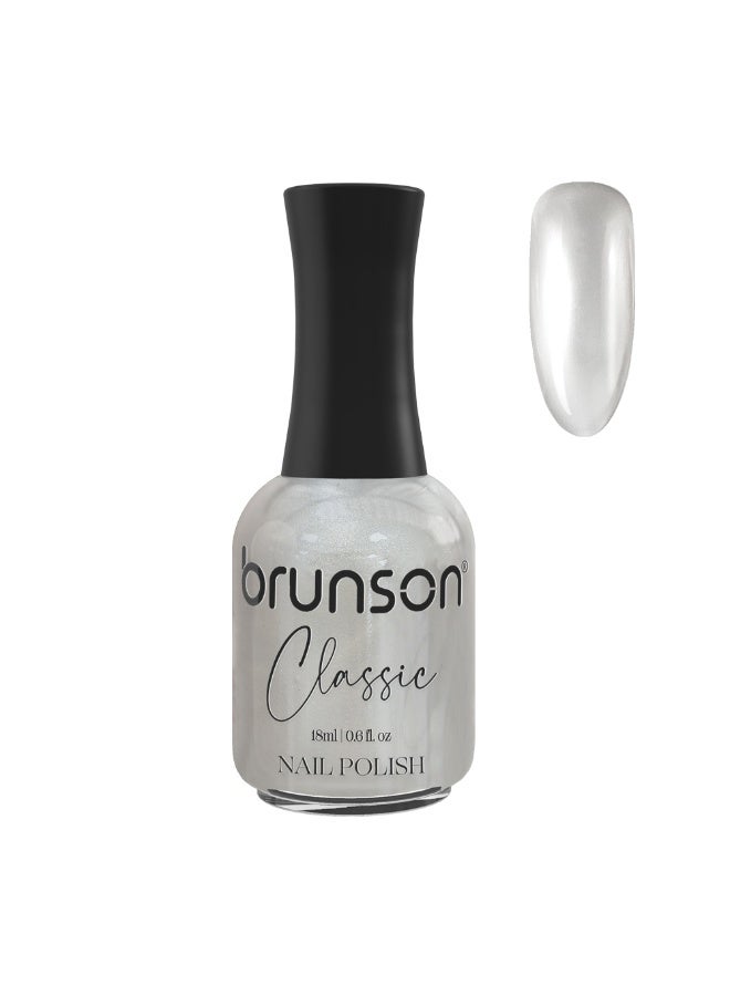 Brunson Classic Nail Polish 18ml Fast Dry Nail Lacquer Nail Harderner Normal Polish Glossy Gel Effect Quick Air Dry Long-Lasting Natural Nail Enamel Salon Quality Manicure Pedicure Regular Polish - Image 1